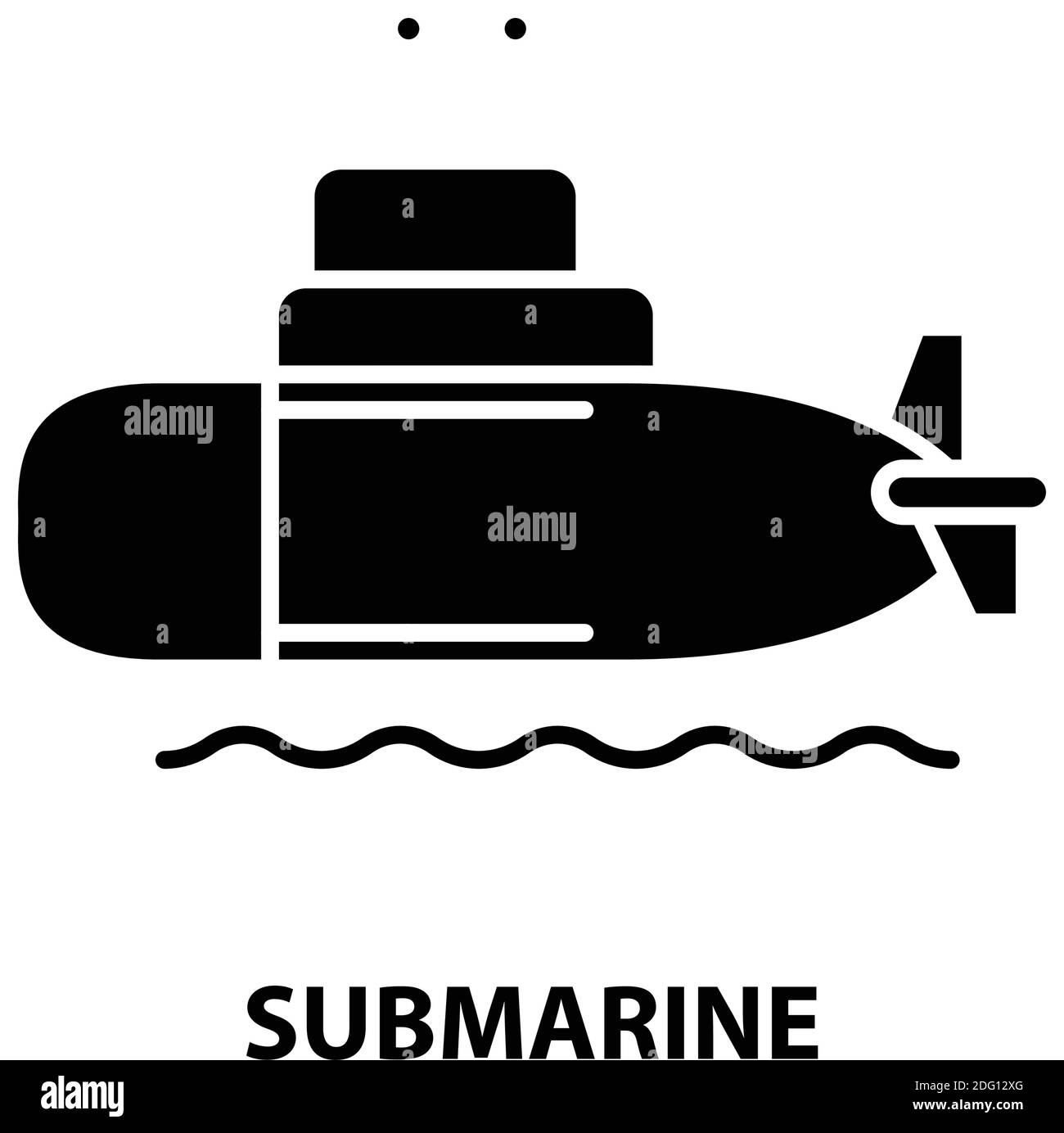 icono de símbolo submarino, signo de vector negro con trazos editables, ilustración de concepto Ilustración del Vector