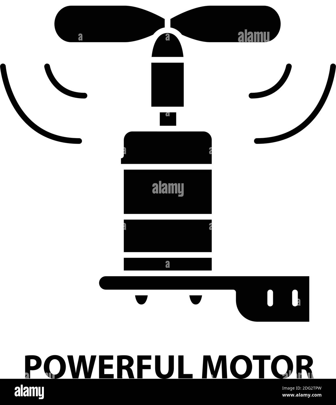 icono de motor potente, signo de vector negro con trazos editables, ilustración de concepto Ilustración del Vector