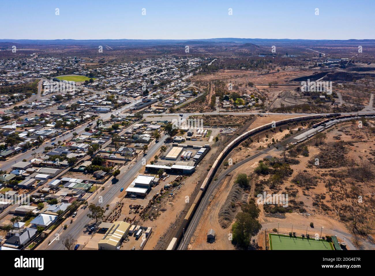 La ciudad minera del Outback de Broken Hill en el extremo oeste de Nueva Gales del Sur, Australia. Foto de stock
