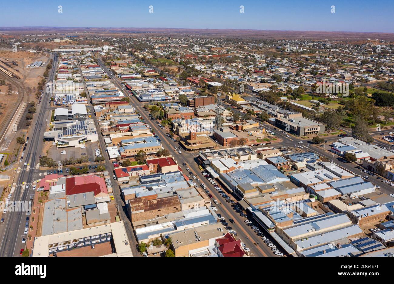 La ciudad minera del Outback de Broken Hill en el extremo oeste de Nueva Gales del Sur, Australia. Foto de stock