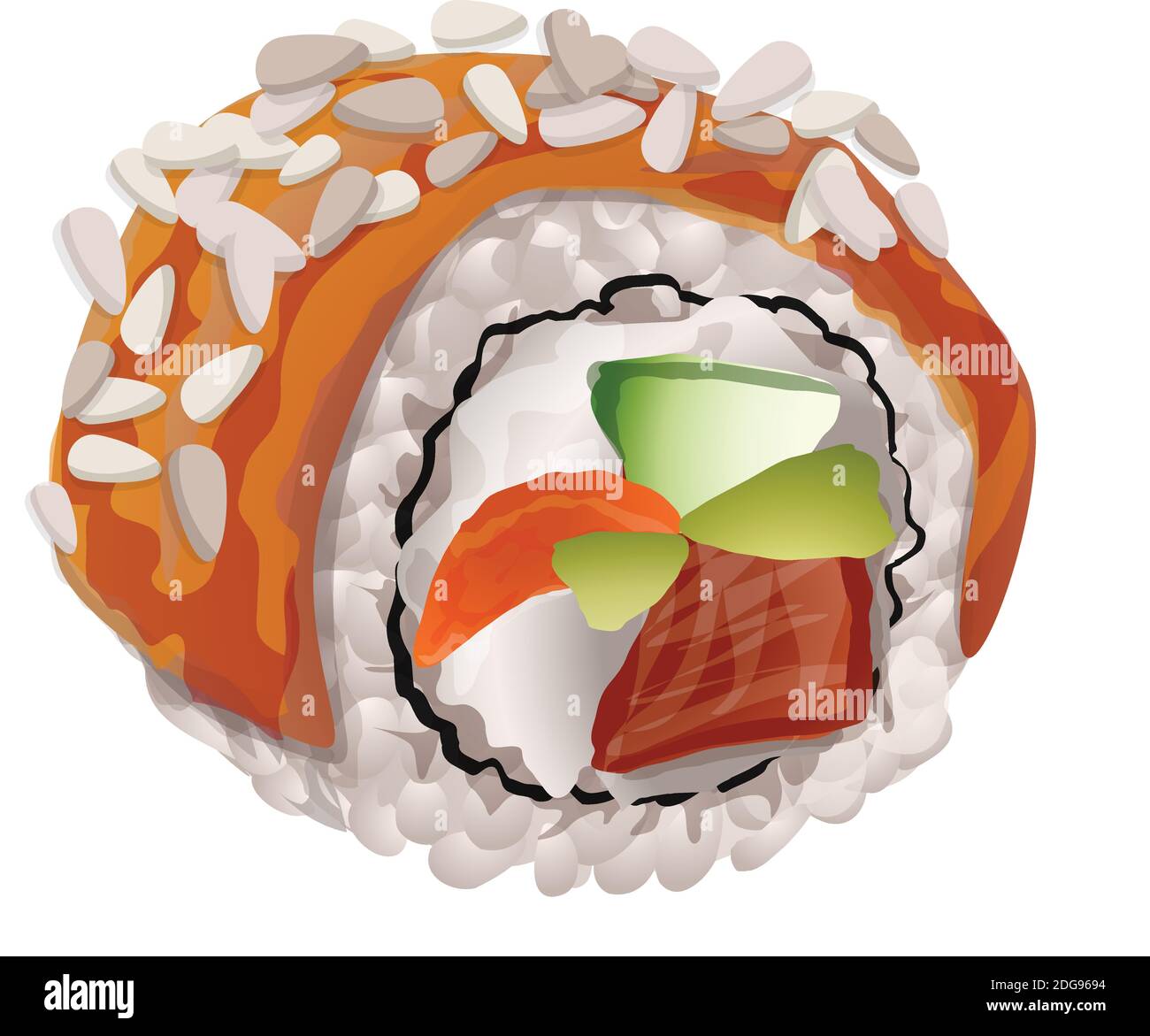 Mezcla de sushi rollo icono, estilo de dibujos animados Imagen Vector de  stock - Alamy