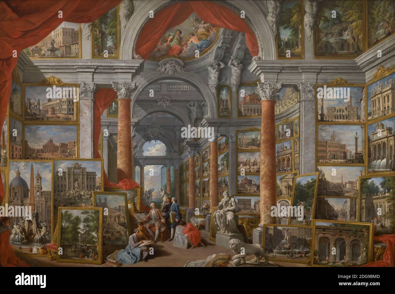 Galería de imágenes con vistas a la Roma moderna, Roma moderna, Giovanni Paolo Panini, 1757, Foto de stock