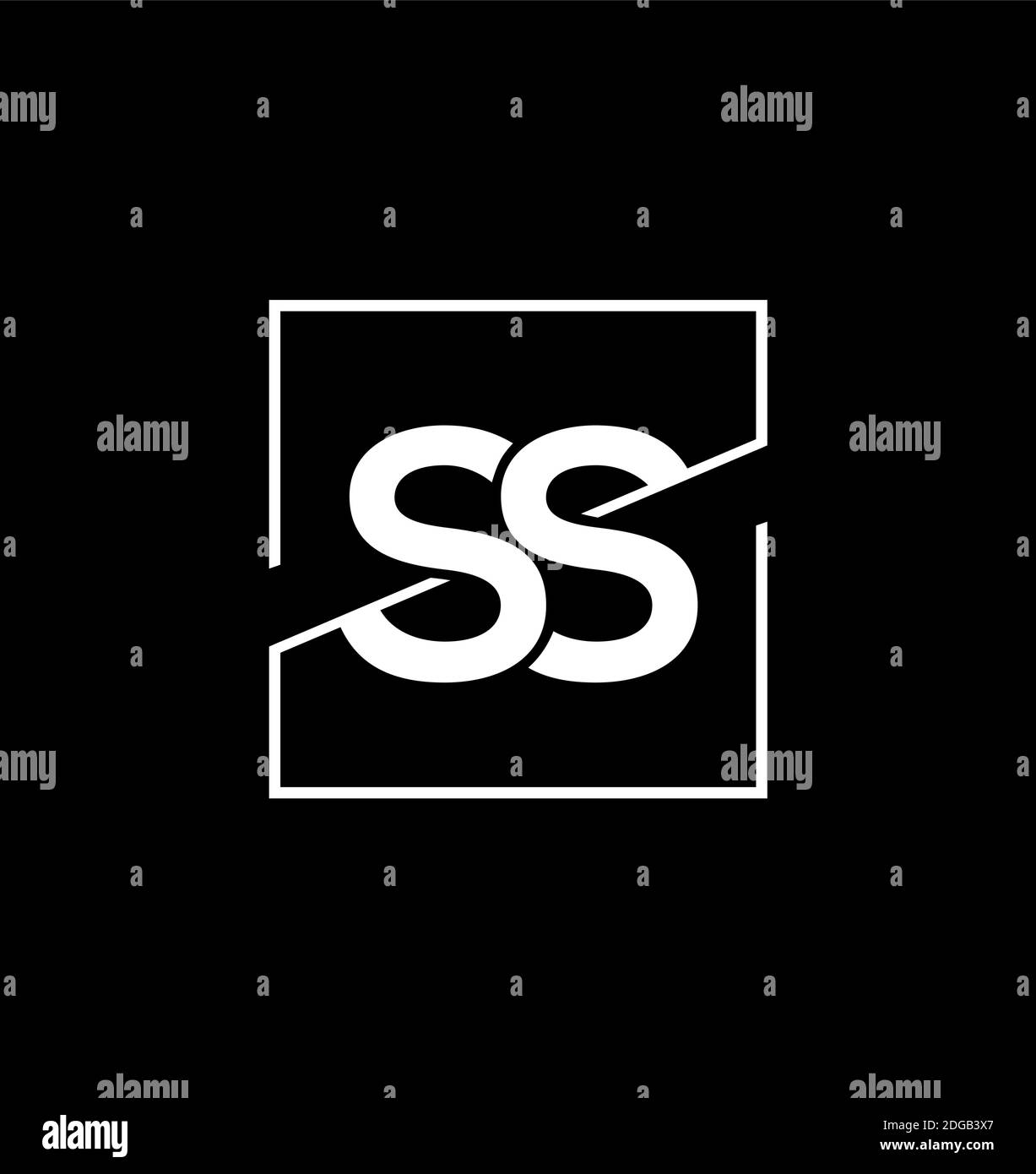 SS Logo Monograma sobre fondo negro Imagen Vector de stock Alamy