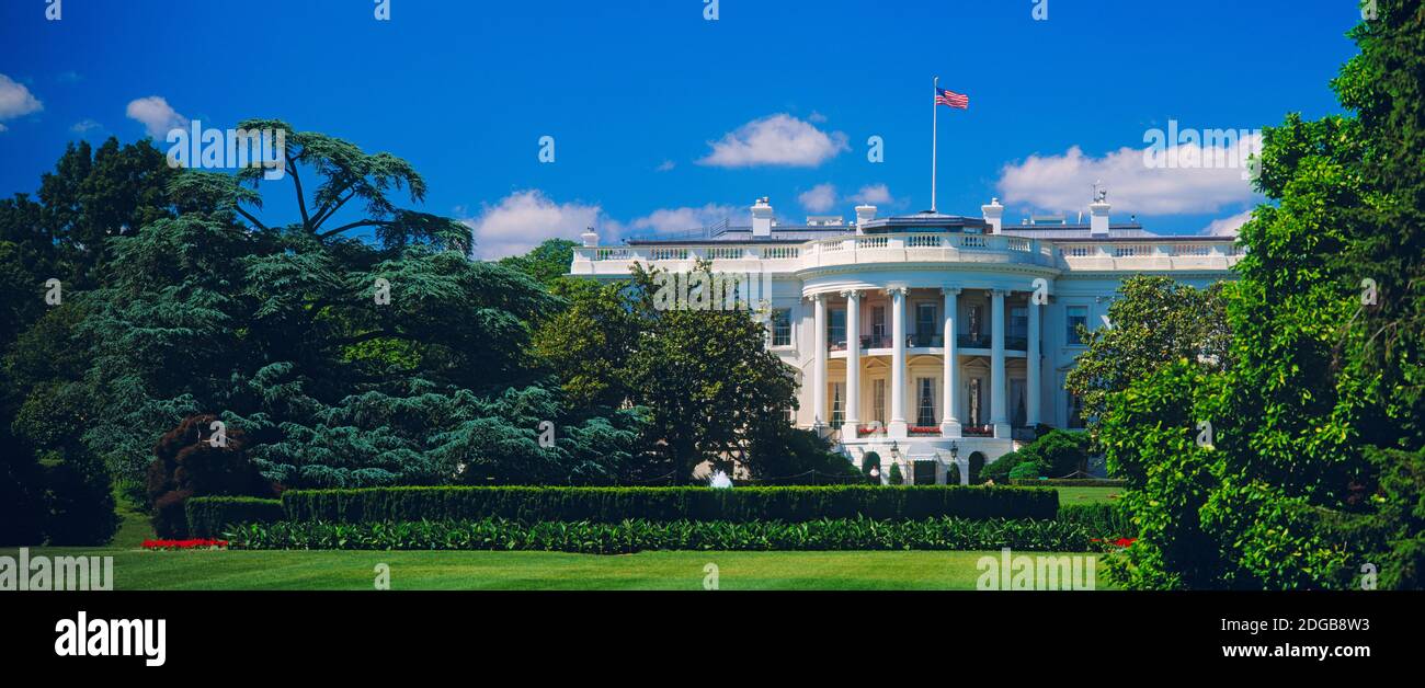 Fachada de un edificio gubernamental, la Casa Blanca, en Washington DC, EE.UU. Foto de stock