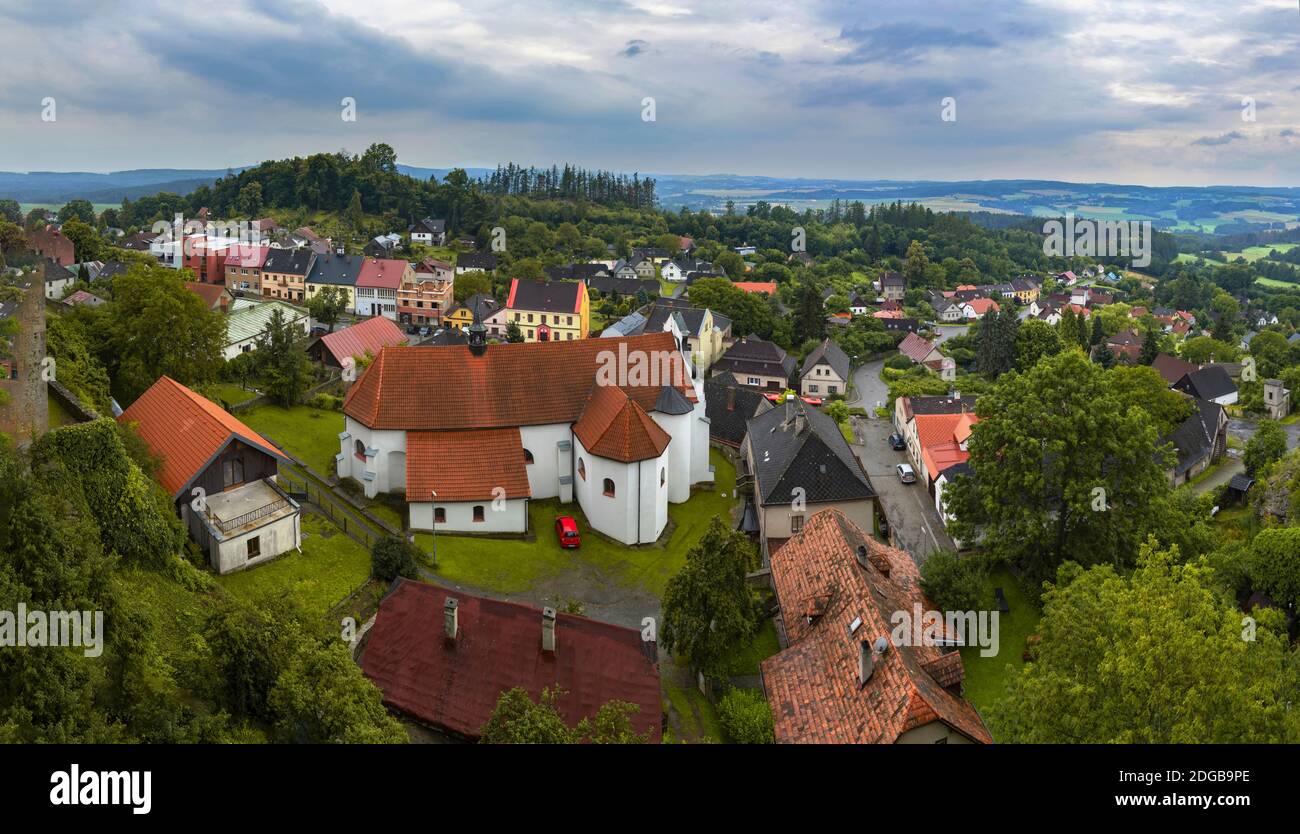Ciudad bohemia de Lipnice nad Sázavou Foto de stock