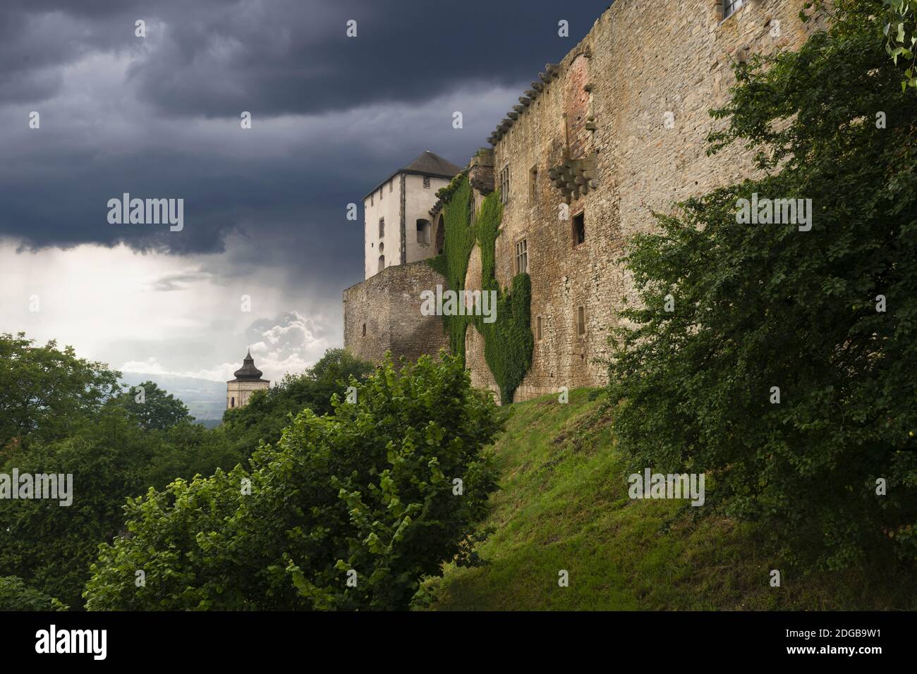 Castillo en la ciudad bohemia de Lipnice Foto de stock