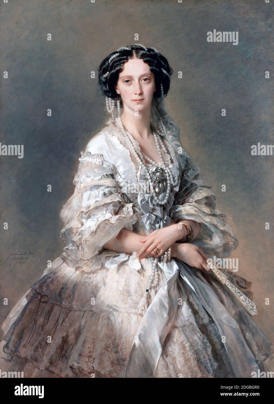 MARIA ALEXANDROVNA - Marie de Hesse (1824-1880) Emperatriz de Rusia, esposa de Alejandro II, por Ivan Makarov (cropped) Foto de stock