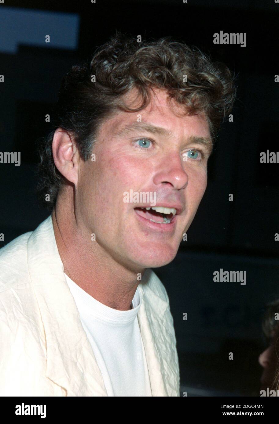 ARCHIVO: LOS ANGELES, CA. 28 de julio de 1994: El actor David Hasselhoff en el estreno de 'The Mask' en los Ángeles. Archivo foto © Paul Smith/Featurreflash Foto de stock
