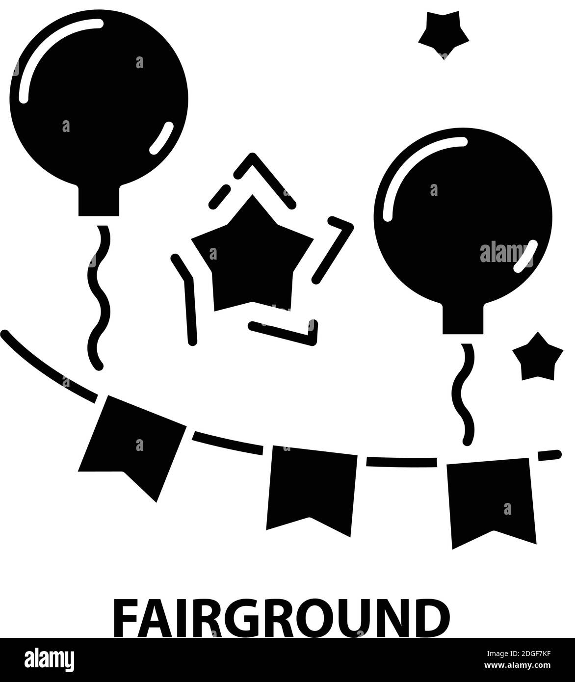 icono de fairground, señal de vector negro con trazos editables, ilustración de concepto Ilustración del Vector