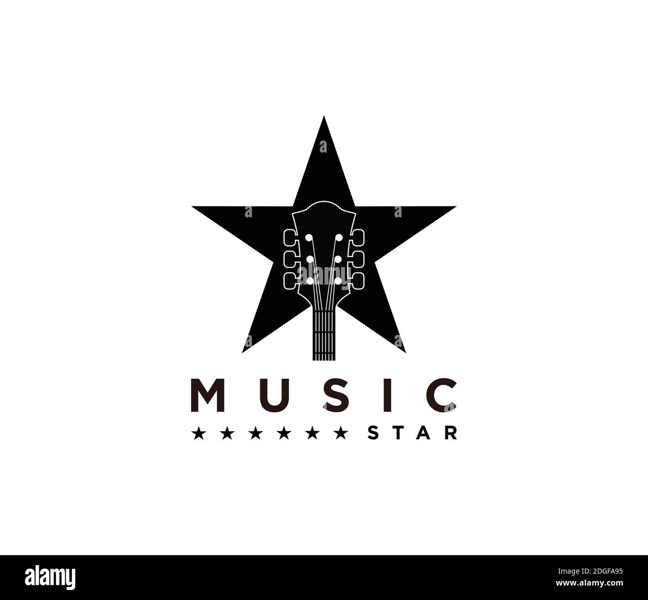 diseño de ilustración del logotipo de la estrella musical Ilustración del Vector