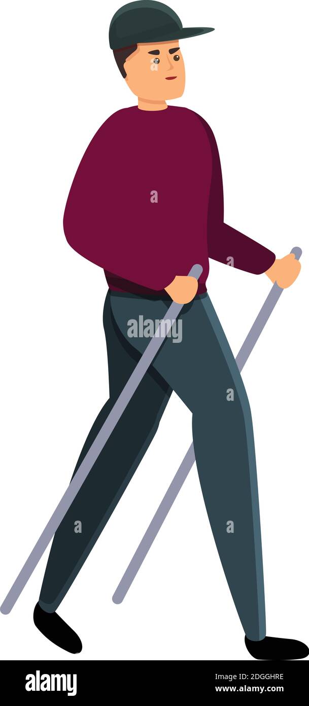 Escalar niño icono de marcha nórdica. Dibujos animados de escalar niño  nórdico caminar vector icono para diseño web aislado sobre fondo blanco  Imagen Vector de stock - Alamy