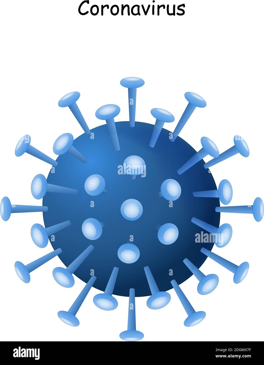Coronavirus 2019-nCoV. Icono del virus de la corona. China patógeno infección respiratoria (brote de gripe asiática). Gripe pandémica. Virión Ilustración del Vector