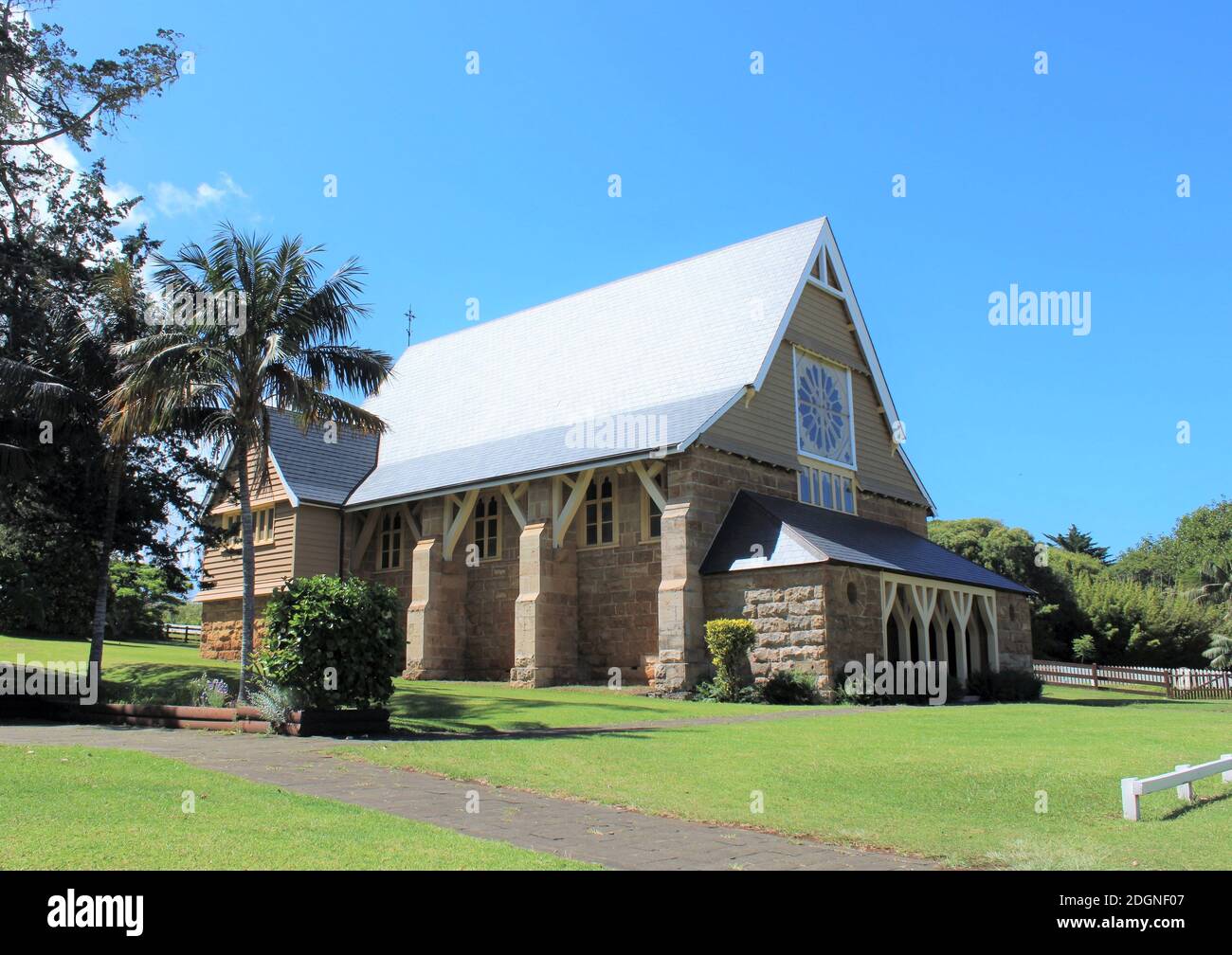 Isla Norfolk, Territorio Australiano externo, Capilla de San Bernabé, Iglesia Madre del Trabajo Misionero en Melanesia (1867-1920). Foto de stock