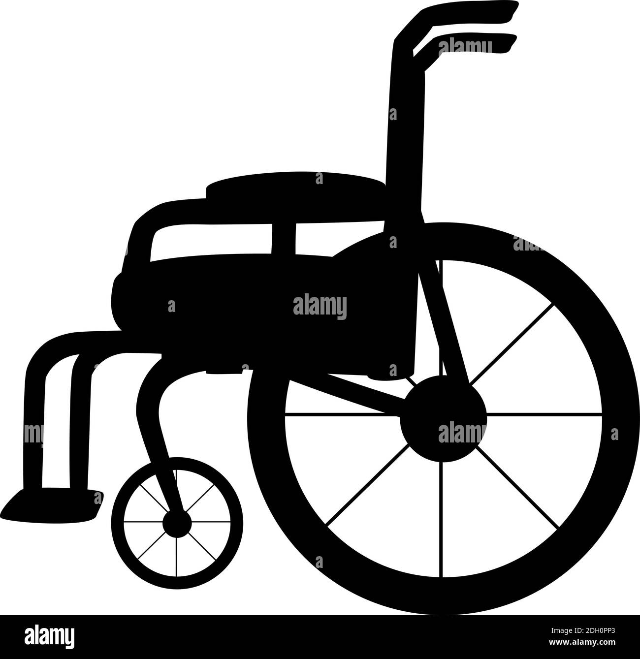 Silla de ruedas silueta para personas sin la capacidad de moverse. Icono de  símbolo de ilustración Imagen Vector de stock - Alamy