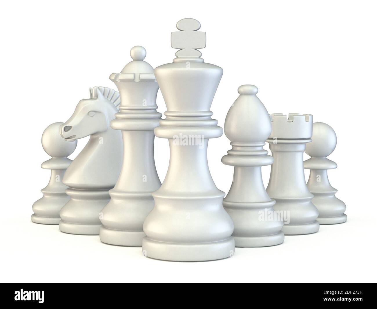 Piezas de ajedrez blancas 3D Fotografía de stock - Alamy