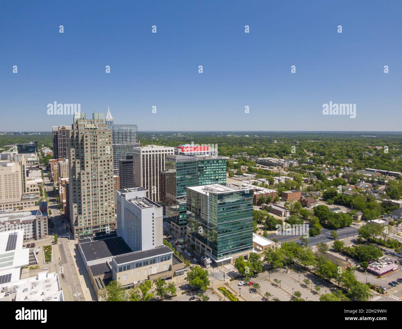 Vistas aéreas de Raleigh, Carolina del Norte Foto de stock