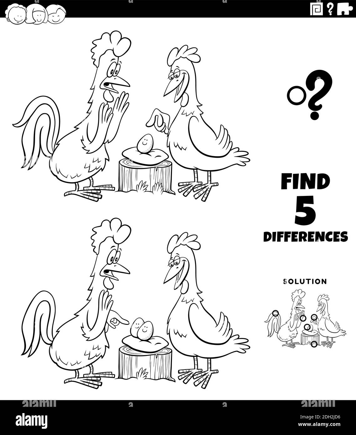 Dibujos animados de gallo Imágenes de stock en blanco y negro - Alamy