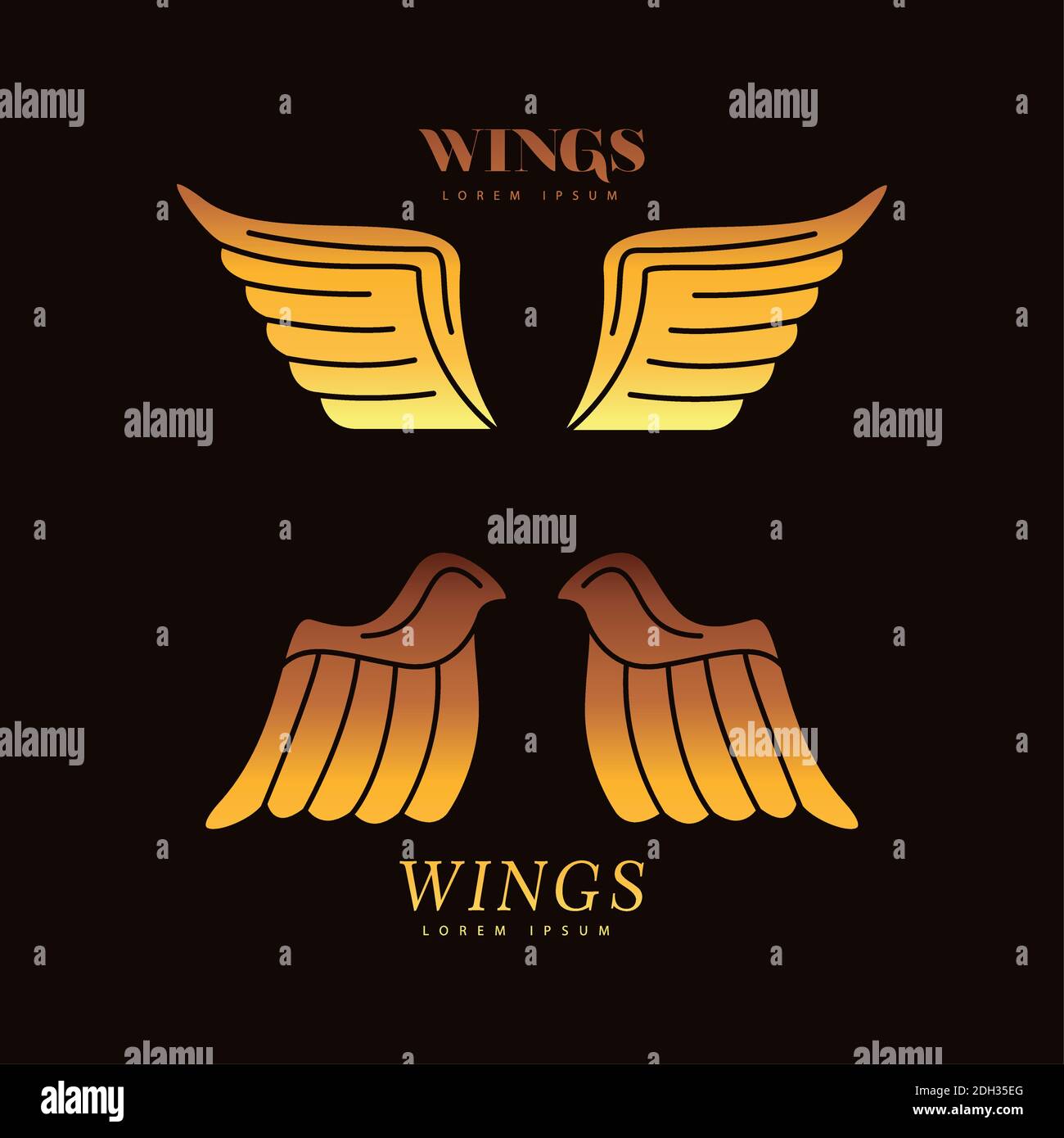 diseño de plumas doradas Imagen Vector de stock - Alamy