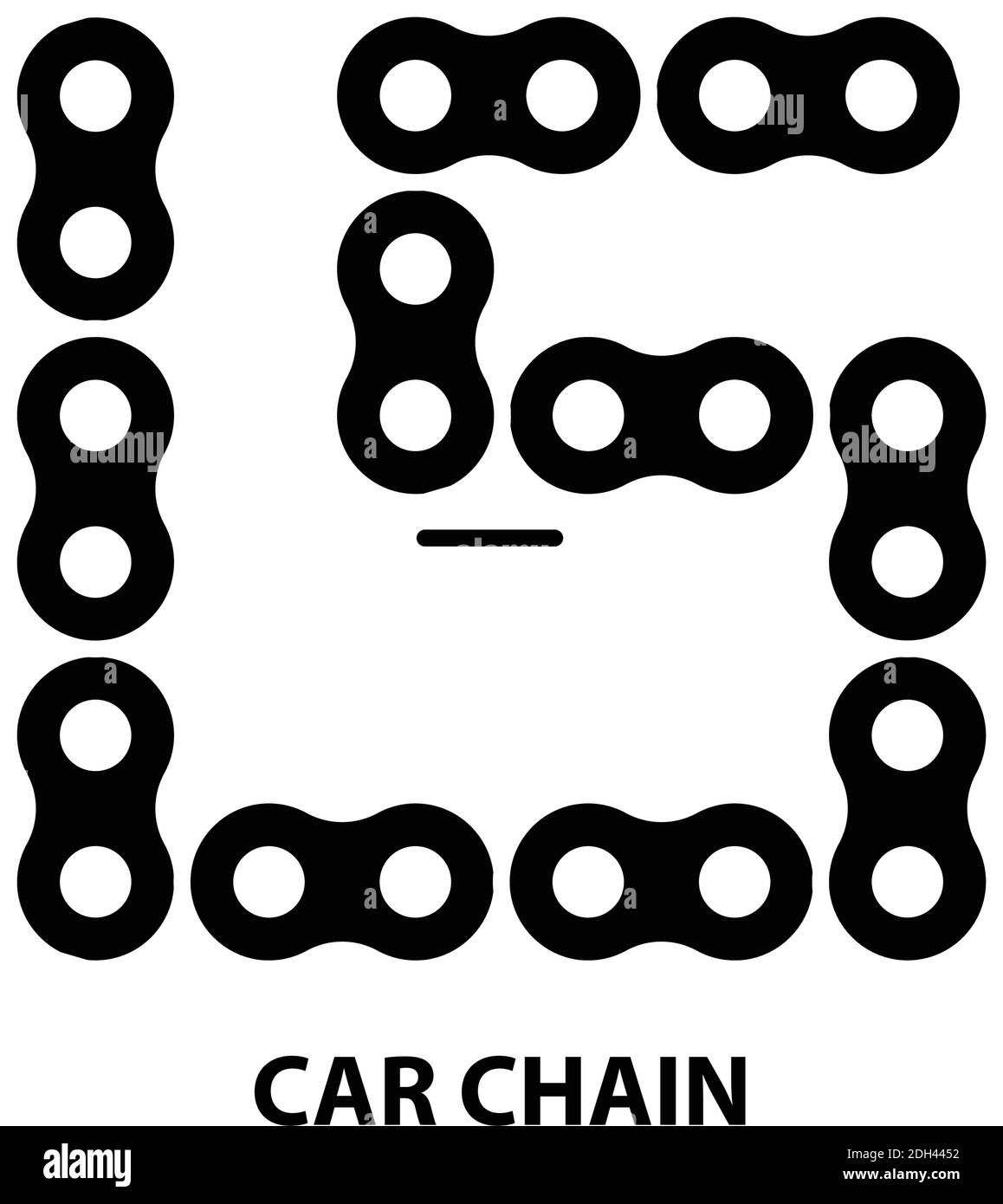 icono de cadena de coches, señal de vector negro con trazos editables, ilustración de concepto Ilustración del Vector
