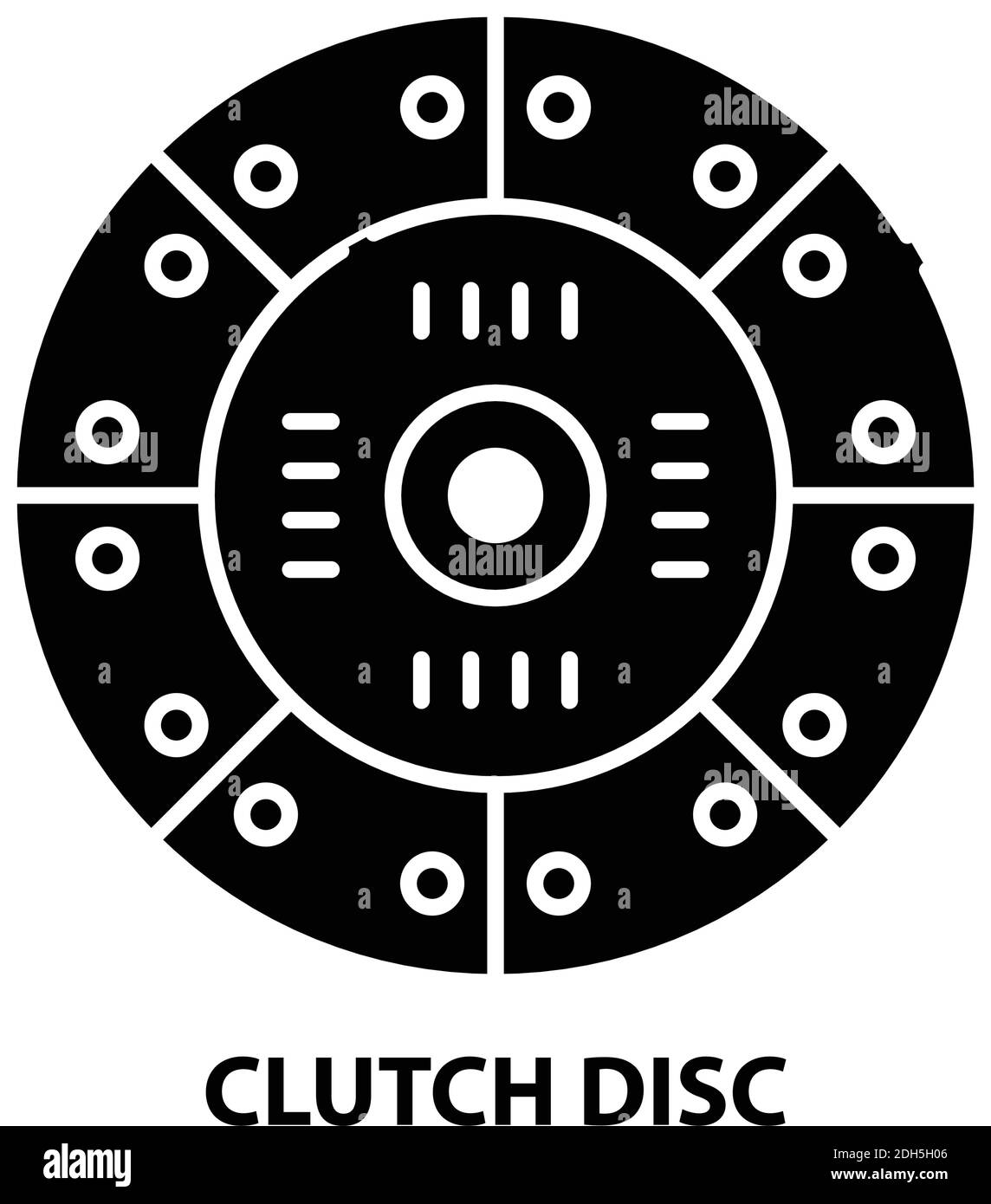 icono de disco de embrague, señal vectorial negra con trazos editables, ilustración de concepto Ilustración del Vector