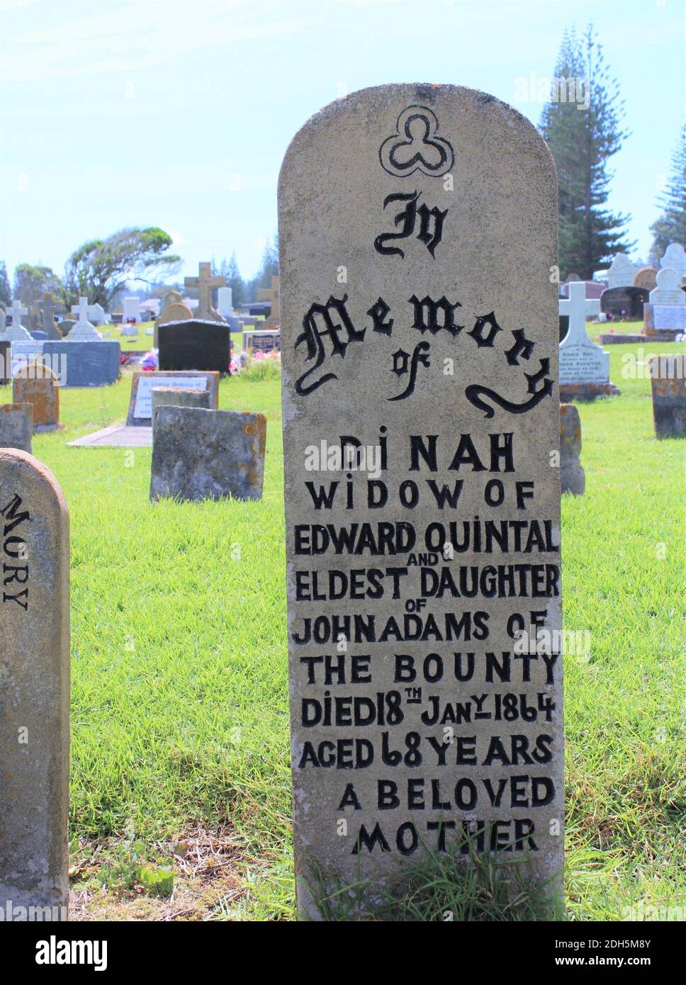 Norfolk Island, Pitcairn Settler's grave in Cemetery Reserve, Kingston & Arthur's Vale Historic Area, Patrimonio de la Humanidad, en Kingston. Foto de stock