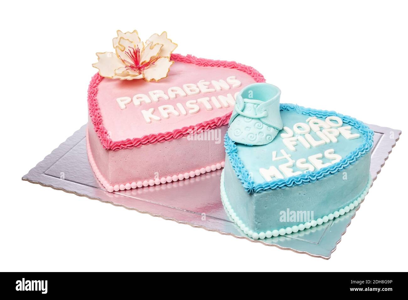 Pastel de cumpleaños para hija y madre, en forma de corazón Fotografía de  stock - Alamy