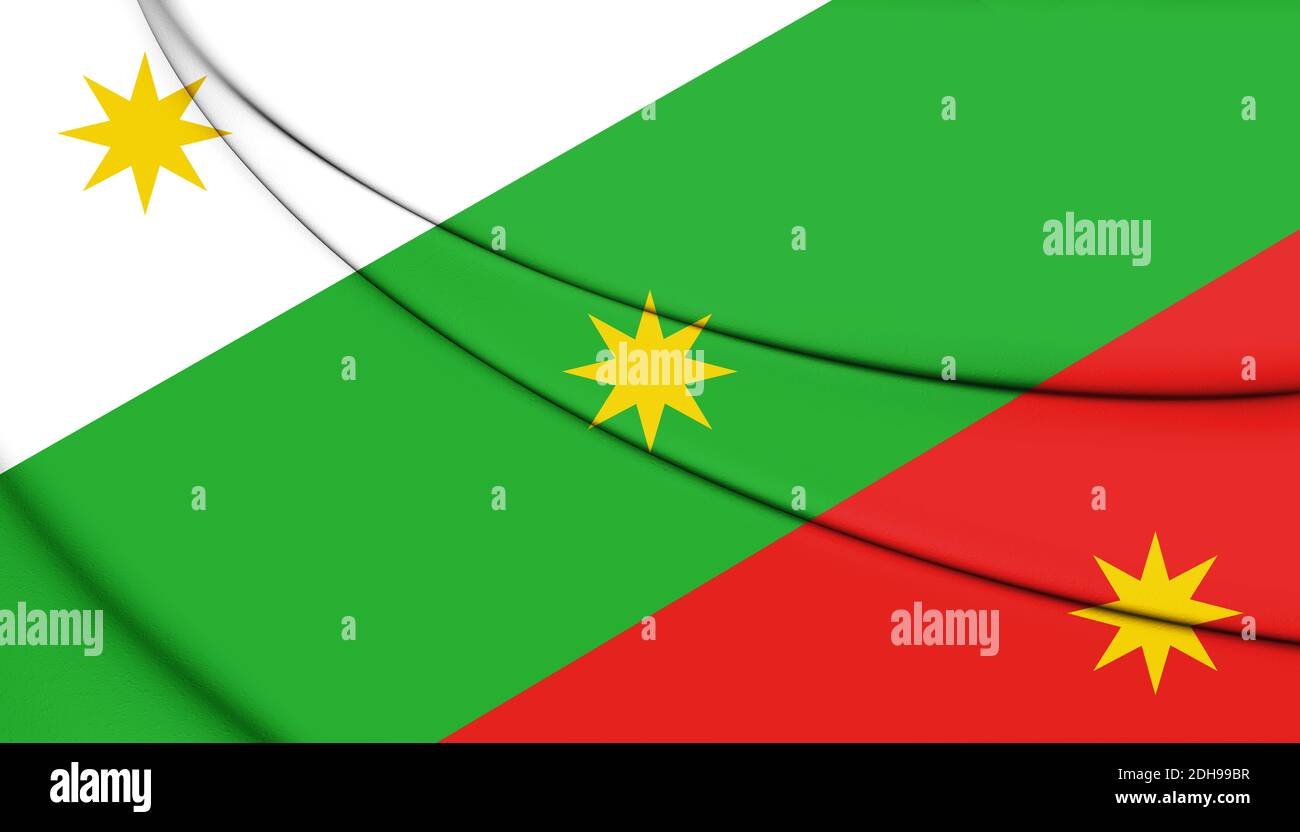 3D la bandera de las tres