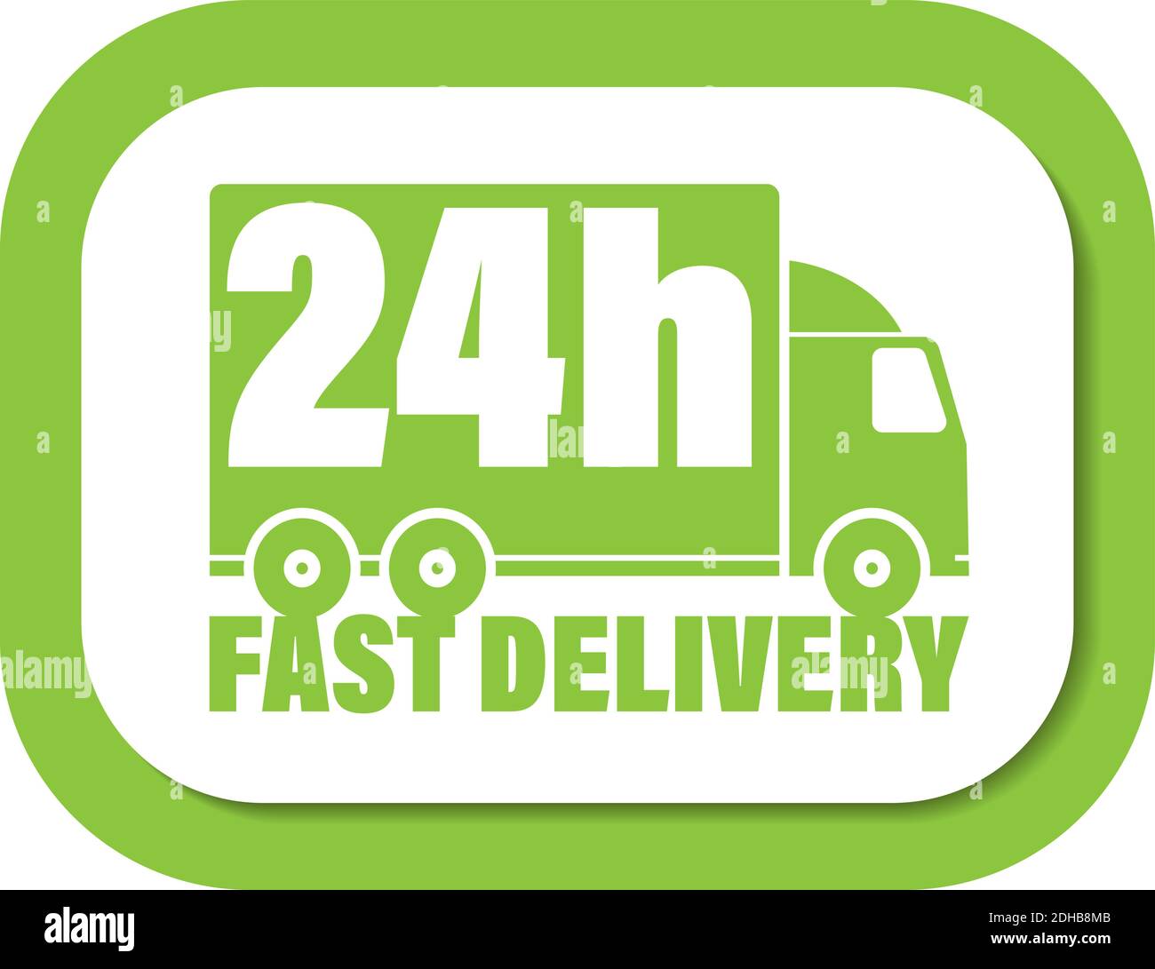 icono de entrega rápida o rápida de 24 horas con camión de entrega ilustración vectorial Ilustración del Vector