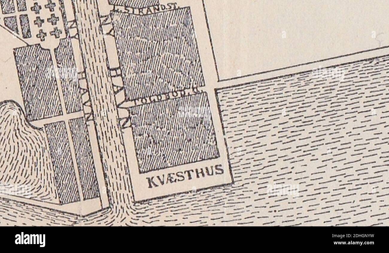 Kvæsthus detalle del mapa. Foto de stock