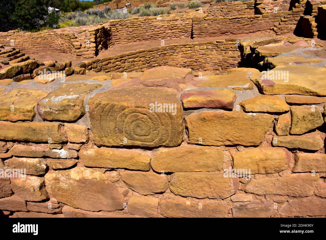 Ruinas de la Casa Santuario Pipe, en la Comunidad Far View en el Parque Nacional Mesa Verde cerca de Cortez, Colorado. Foto de stock