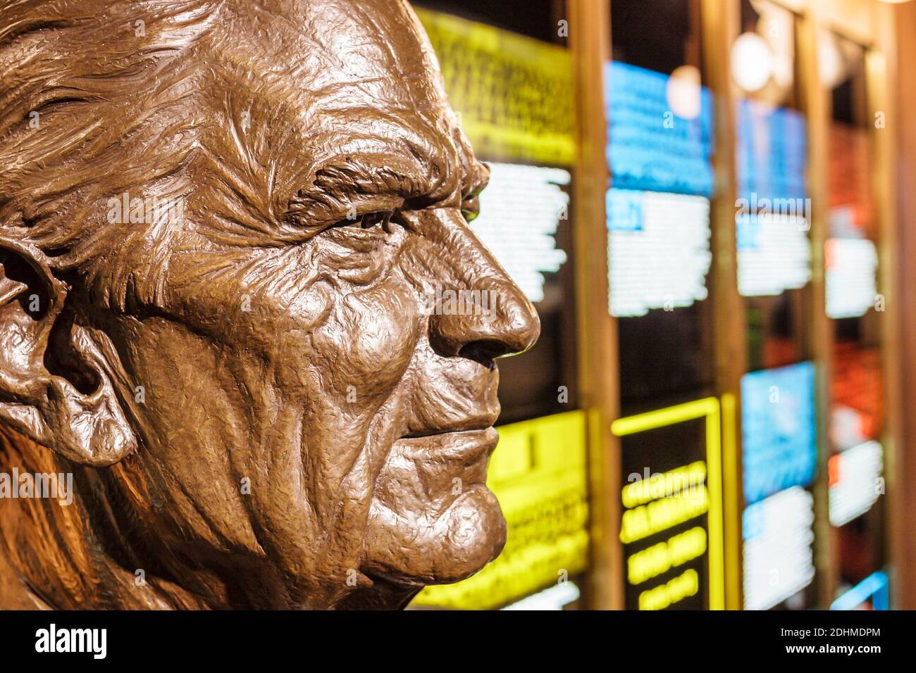 Tuscaloosa Alabama, Museo Paul W. Bear Bryant, entrenador de fútbol universitario de la Universidad de Alabama, leyenda de la cara del busto, Foto de stock