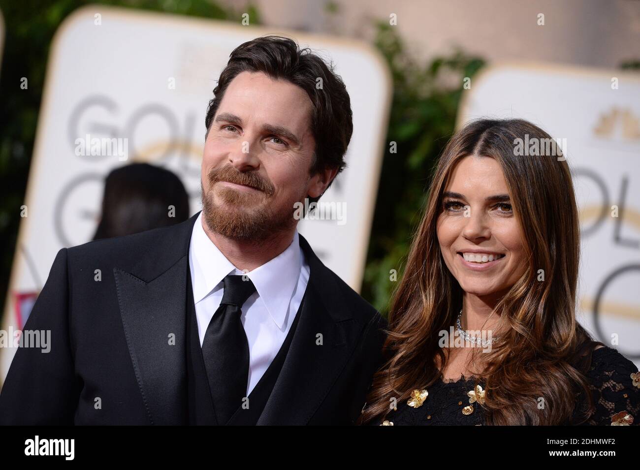 El actor Christian Bale (L) y Sibi Blazic asistieron a los 73 Premios anuales del Globo de Oro celebrados en el Beverly Hilton Hotel en los Angeles, CA, EE.UU., el 10 de enero de 2016. Foto de Lionel Hahn/ABACAPRESS.COM Foto de stock