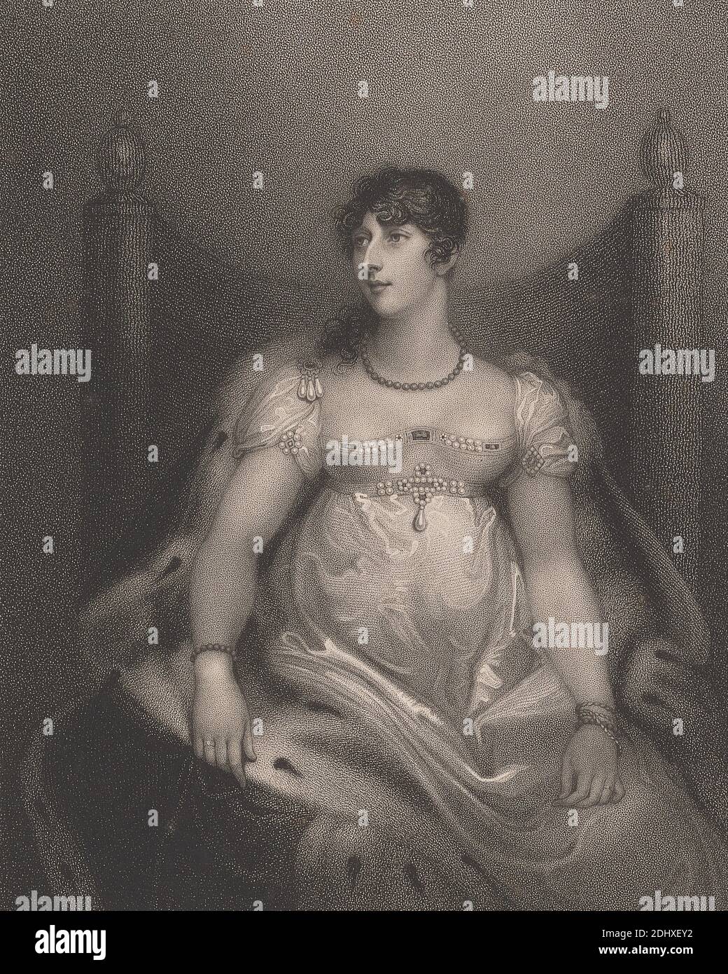 Charlotte Sophia (soltera Leveson-Gower), Somerset, Duquesa de Beaufort, Anthony Cardon, 1772–1813, flamenco, después de Anne Mee, ca. 1760–1851, británico, 1812, grabado de estipendio sobre grueso, ligeramente texturizado, crema, papel de paloma, con colé de espinilla, Hoja: 21 3/16 × 15 13/16 pulgadas (53.8 × 40.2 cm), placa: 17 7/16 × 13 1/2 pulgadas (44.3 × 34.3 cm), Collado de espinilla: 17 1/16 × 13 3/8 pulgadas (43.3 × 34 cm), e imagen: 8 3/16 × 6 5/8 pulgadas (20.8 × 16.8 cm Foto de stock