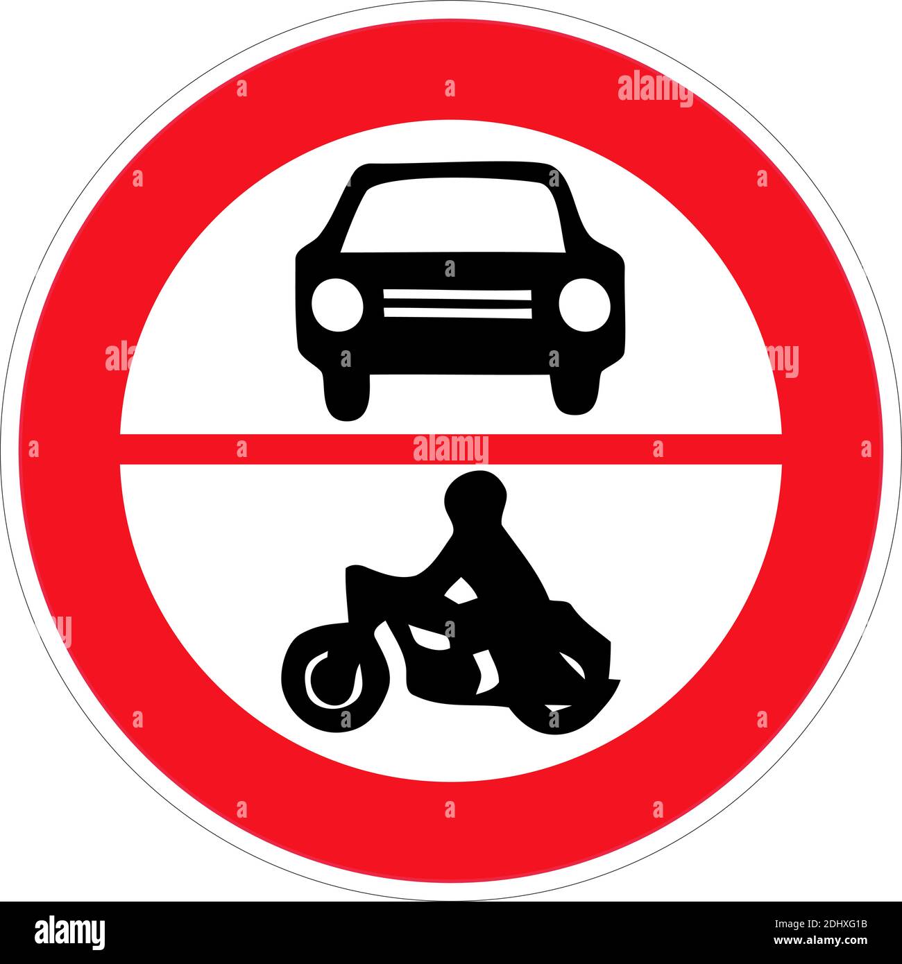 señal de tráfico prohibido entrada coche y motocicleta. Señal de
