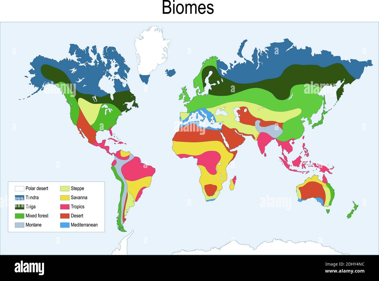 Mapa Del Bioma De La Tundra ártica Y Alpina
