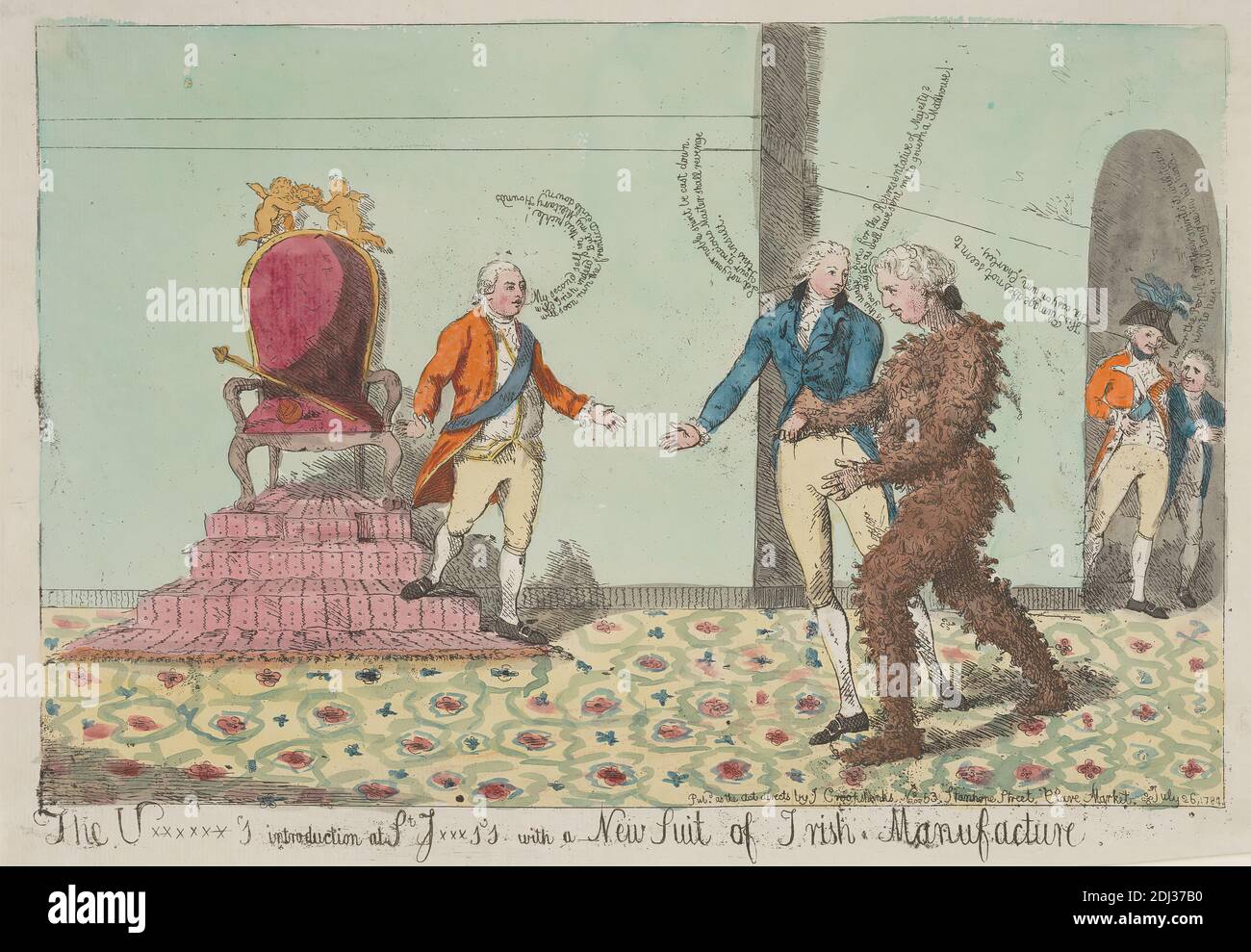The U S Introduction At St J Ame S With A New Suit Of Irish Manufacture Isaac Cruikshank 1756 1810 Britanico 1787 Atallado A Mano Hoja 8 3 8 X 12 5 8pulg 21 3 X 32 1 Cm Fotografia De Stock Alamy