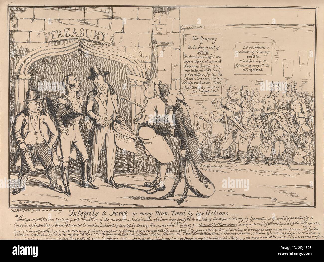 Integridad una farsa o cada hombre juzgado por sus acciones, Henry Heath, ?, activo 1824–1835, británico, 1826, Etching Foto de stock