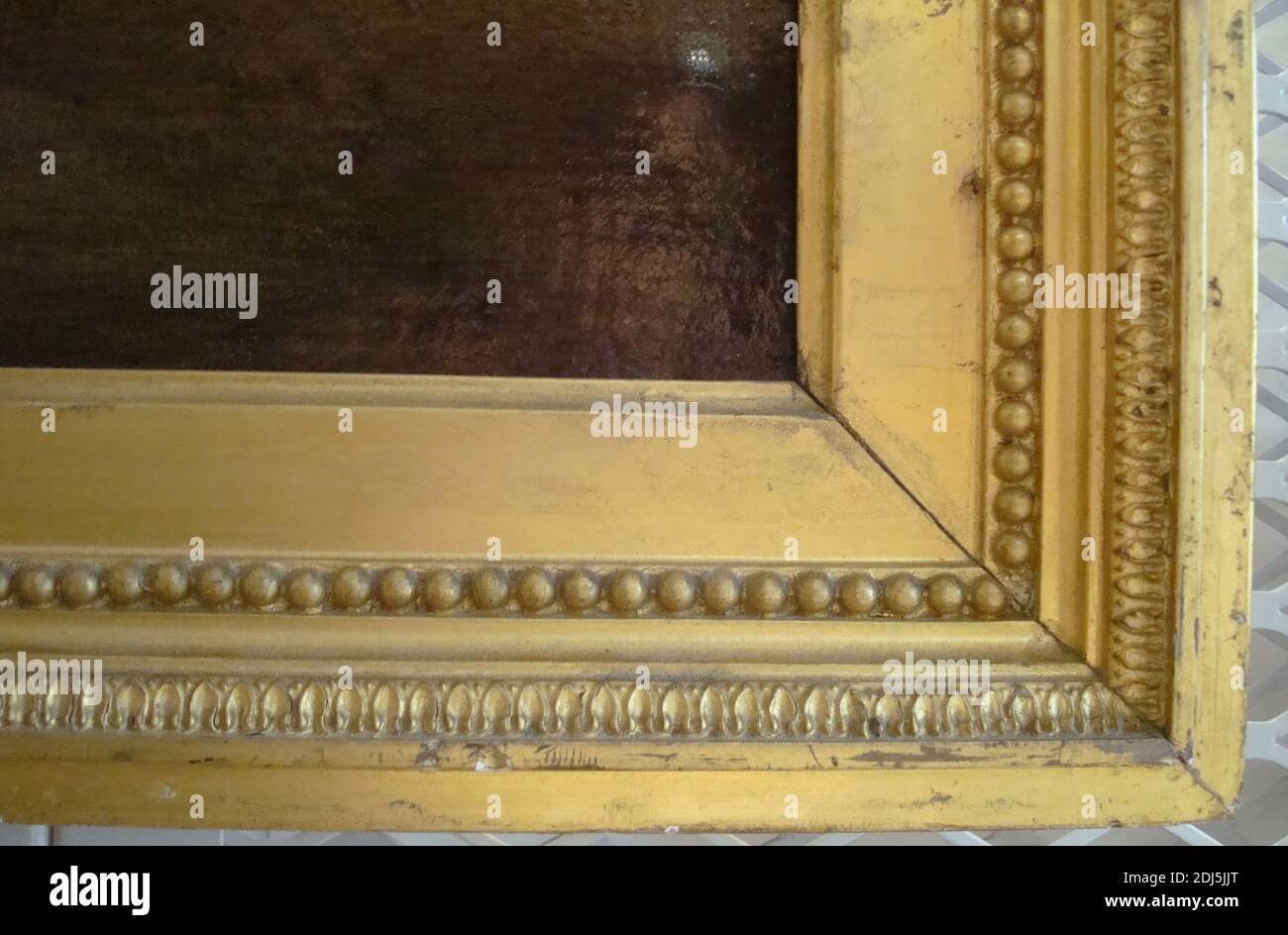 Británico, marco neoclásico, Desconocido framemaker, principios del siglo 19, Madera y compo, aceite original y dorado de agua Foto de stock