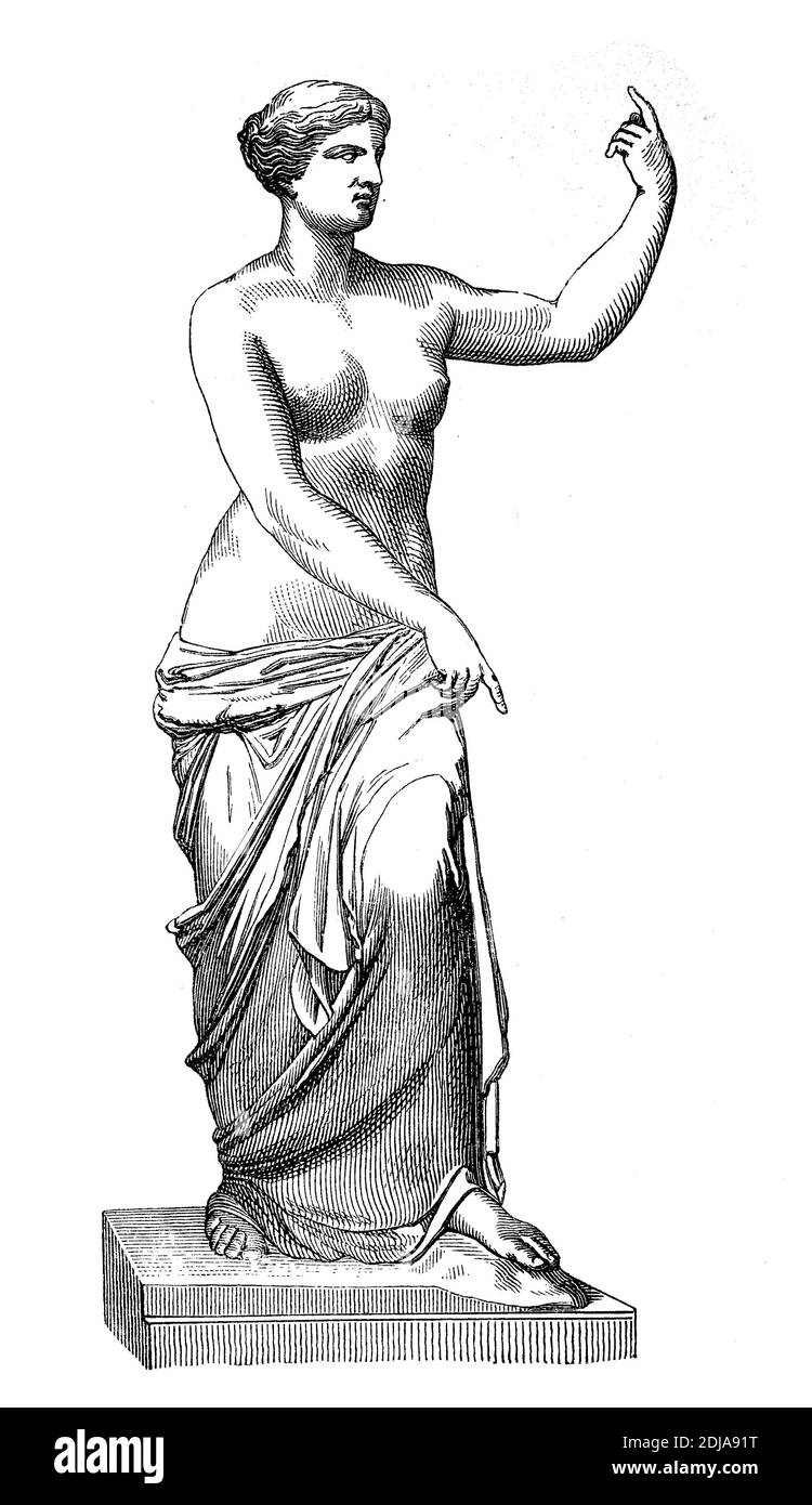 Venus de Milo, una antigua estatua griega y una de las obras más famosas de  la antigua escultura griega, 1880 / Venus von Milo, Afrodita von Melos,  eine Skulptur der Göttin Aphrodite,