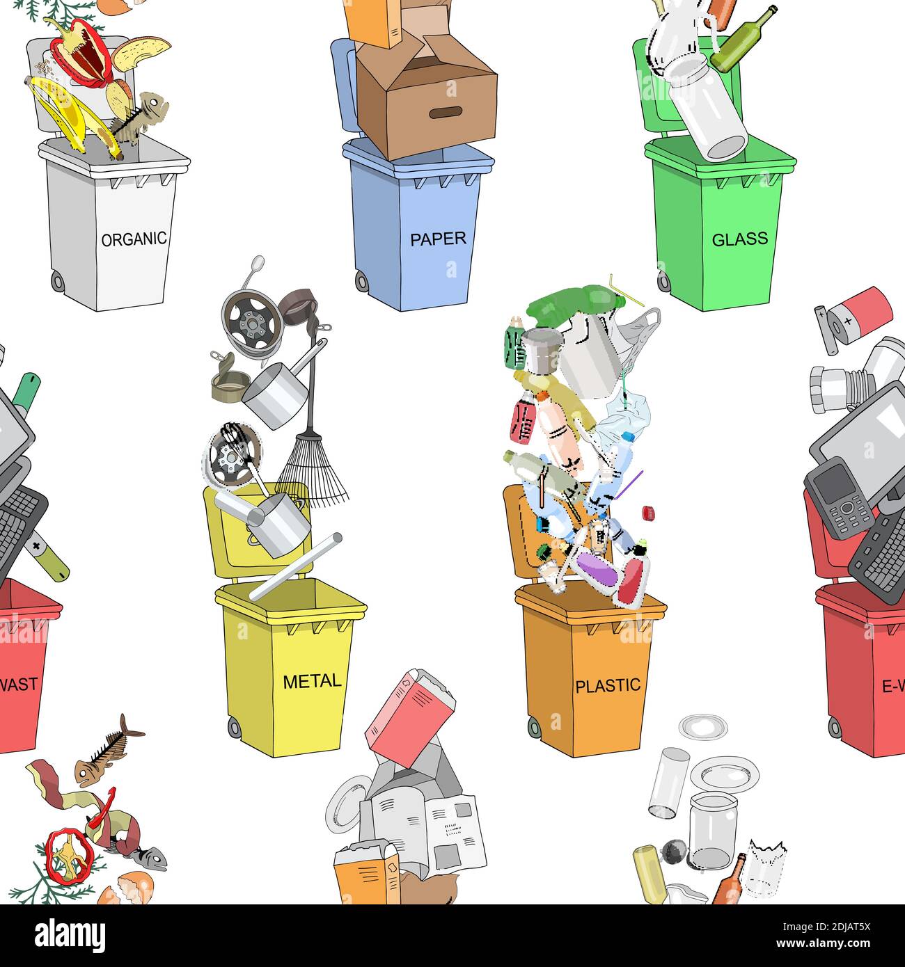 Recicle El Cubo De La Basura Para La Basura Orgánica En Estilo Plano  Aislada En El Fondo Blanco Ilustración del Vector - Ilustración de verde,  tiro: 134982481