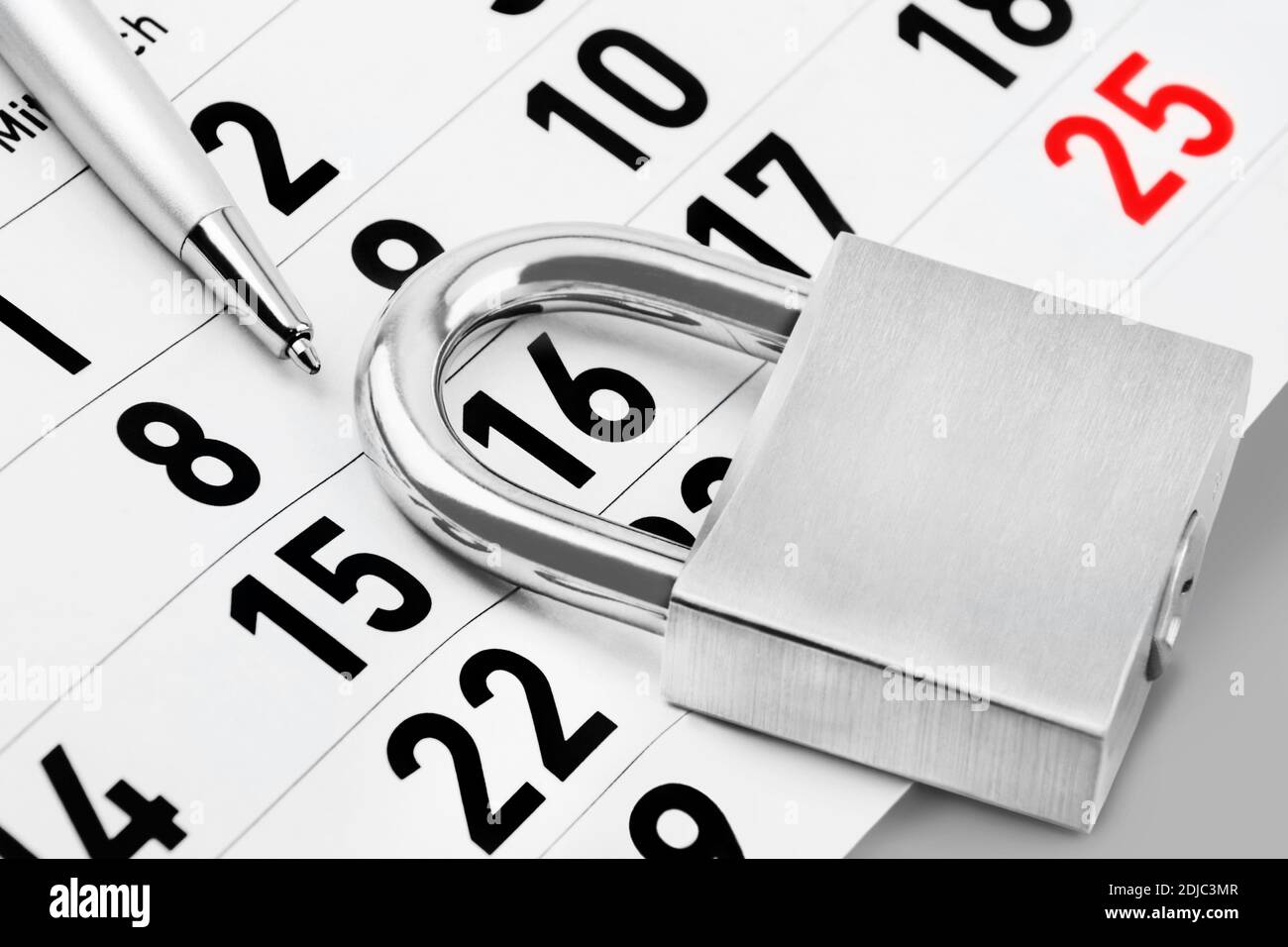 Kalender 16 Dezember 2020 mit Schloss Foto de stock