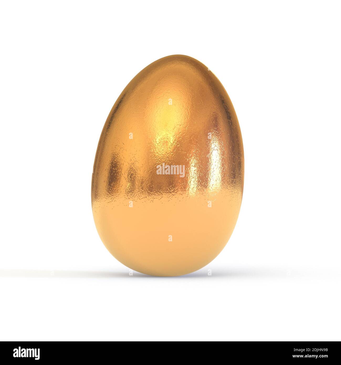 Huevo de oro sobre fondo blanco - renderizado en 3D Foto de stock