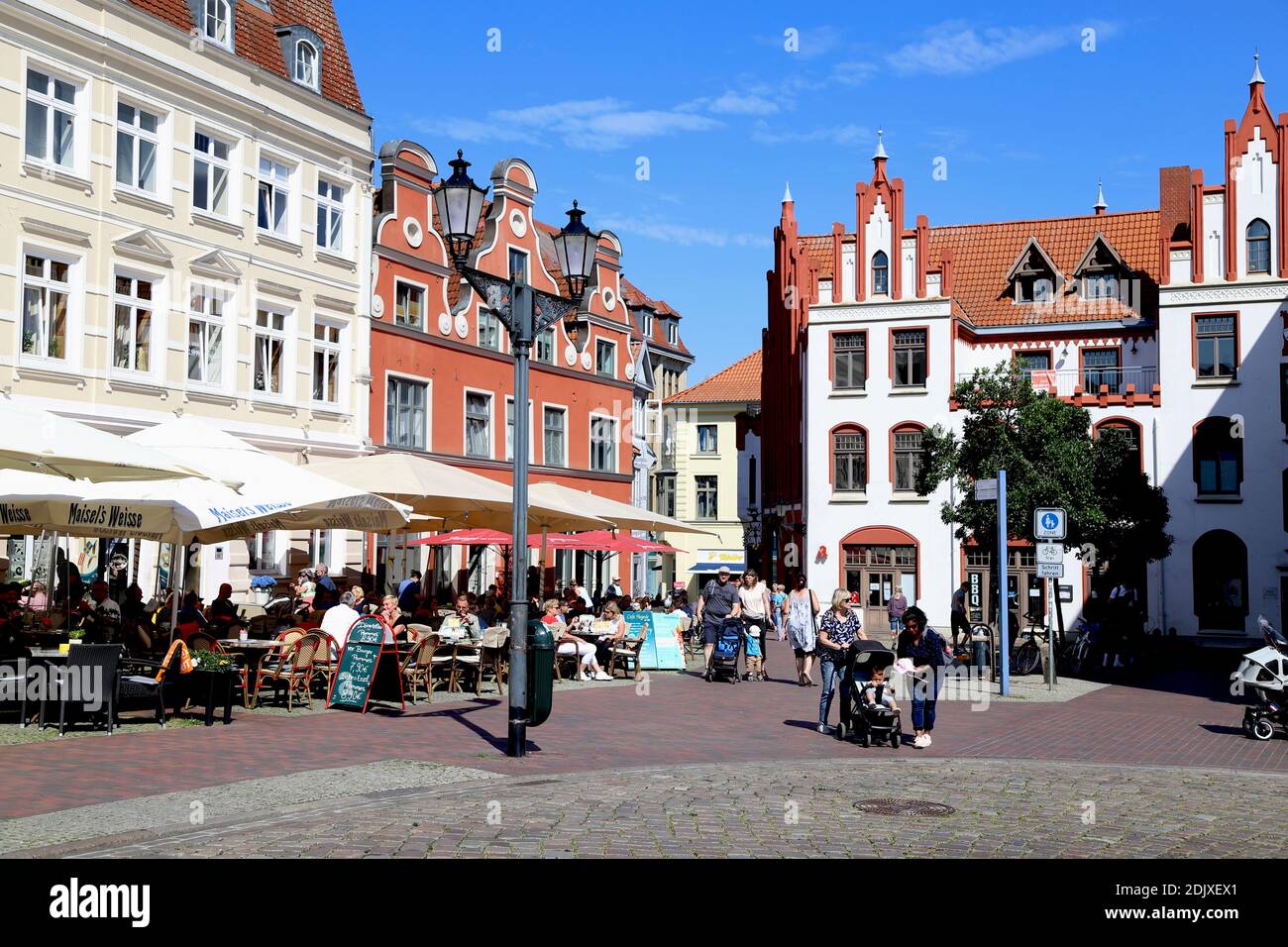 Alemania, Mar Báltico, Mecklemburgo-Pomerania Occidental, Ciudad Hanseática de Wismar, am Markt Foto de stock