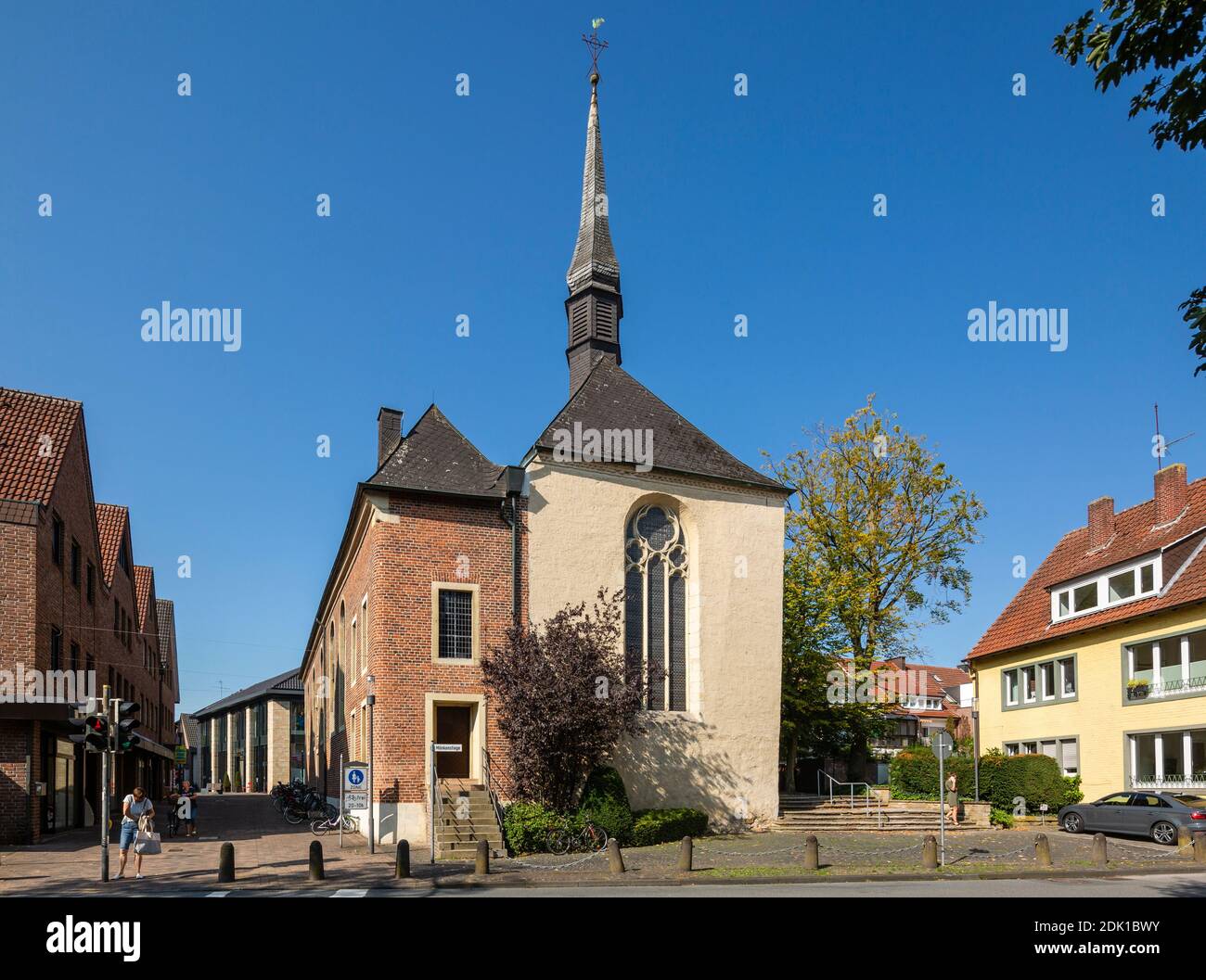 Alemania, Borken, Hohe Mark Westmuensterland Nature Park, Muensterland, Westfalia, Renania del Norte-Westfalia, la iglesia católica de San Johaneskirche, antes iglesia de la abadía del monasterio de Capuchin Foto de stock
