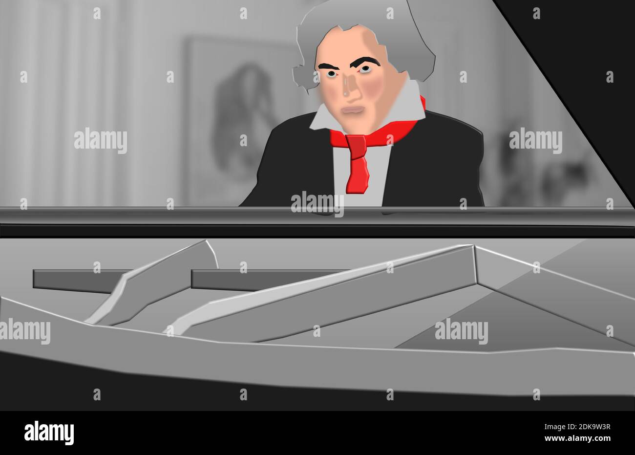 Ilustración de Beethoven. Ilustración del Vector