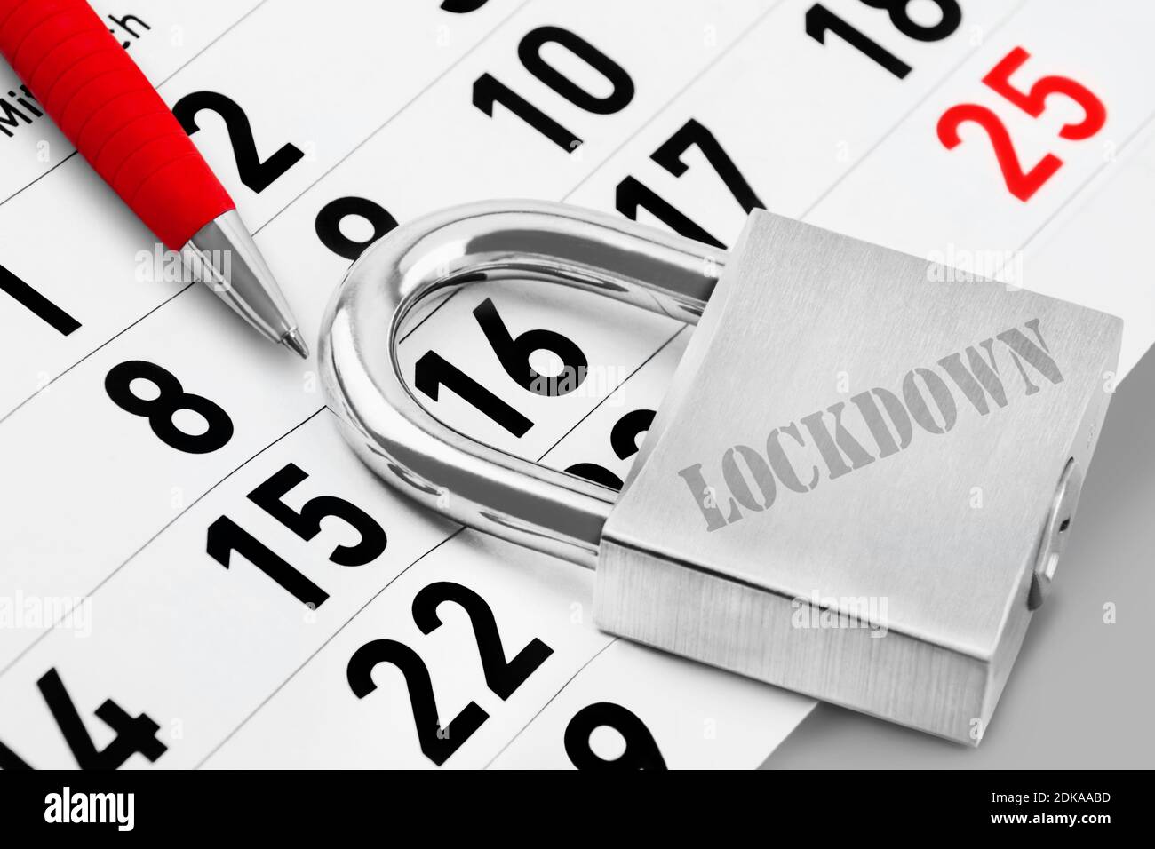 Kalender 16 Dezember 2020 mit Schloss Foto de stock
