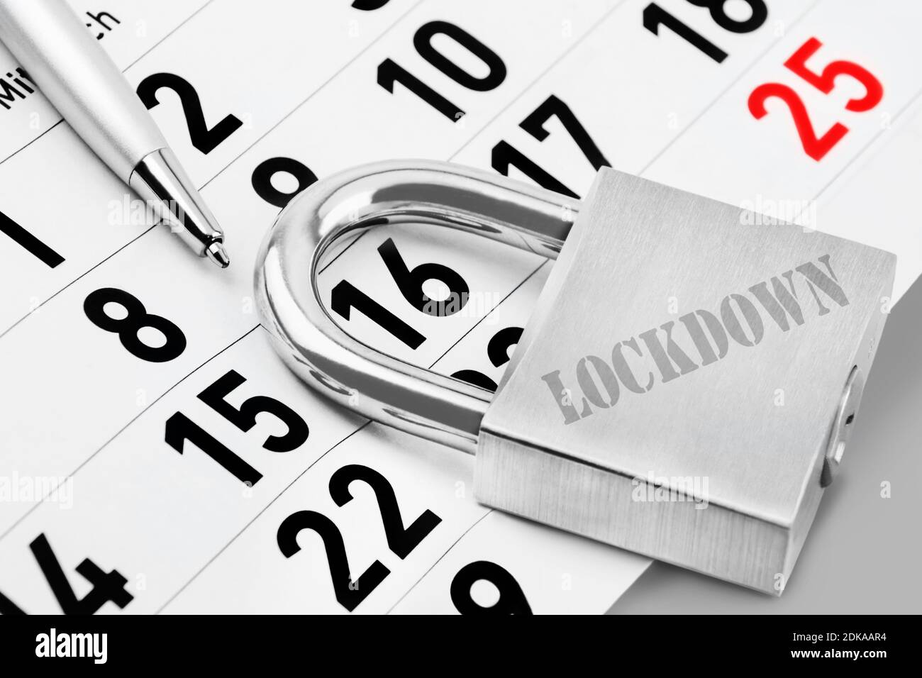 Kalender 16 Dezember 2020 mit Schloss Foto de stock