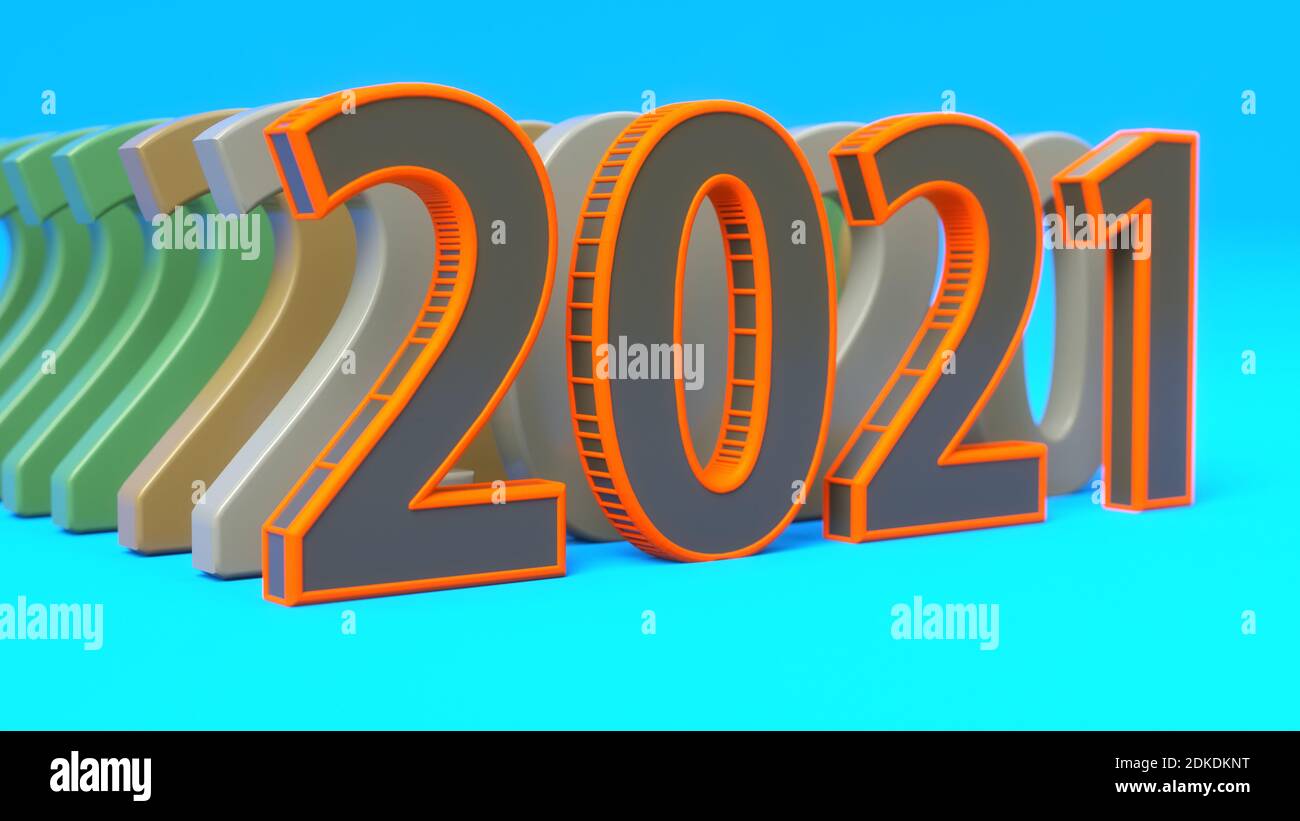 renderizar en 3d. 2021 diseño de texto 3d Foto de stock