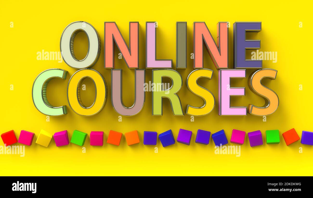 renderizar en 3d. Cursos en línea antecedentes Foto de stock