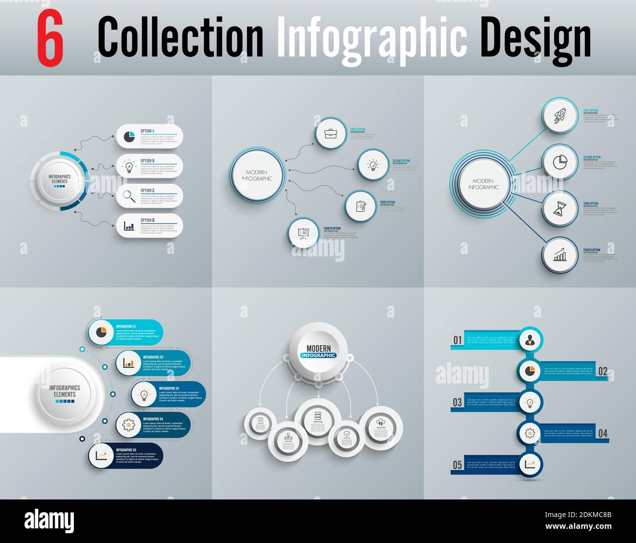 El vector de diseño infográfico y los iconos de marketing se pueden utilizar para el diseño del flujo de trabajo, el diagrama, el informe anual, el diseño web. Opciones de Business Concept 4 y 5. Ilustración del Vector